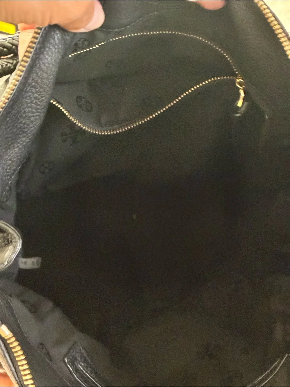 Tory Burch Black Braided-Handle Leather Shoulder Bag